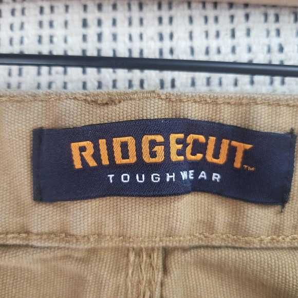 Ridgecut Toughwear Pants Mens 34x32 Brown Canvas Carpenter Work Utility Stretch - Picture 5 of 10